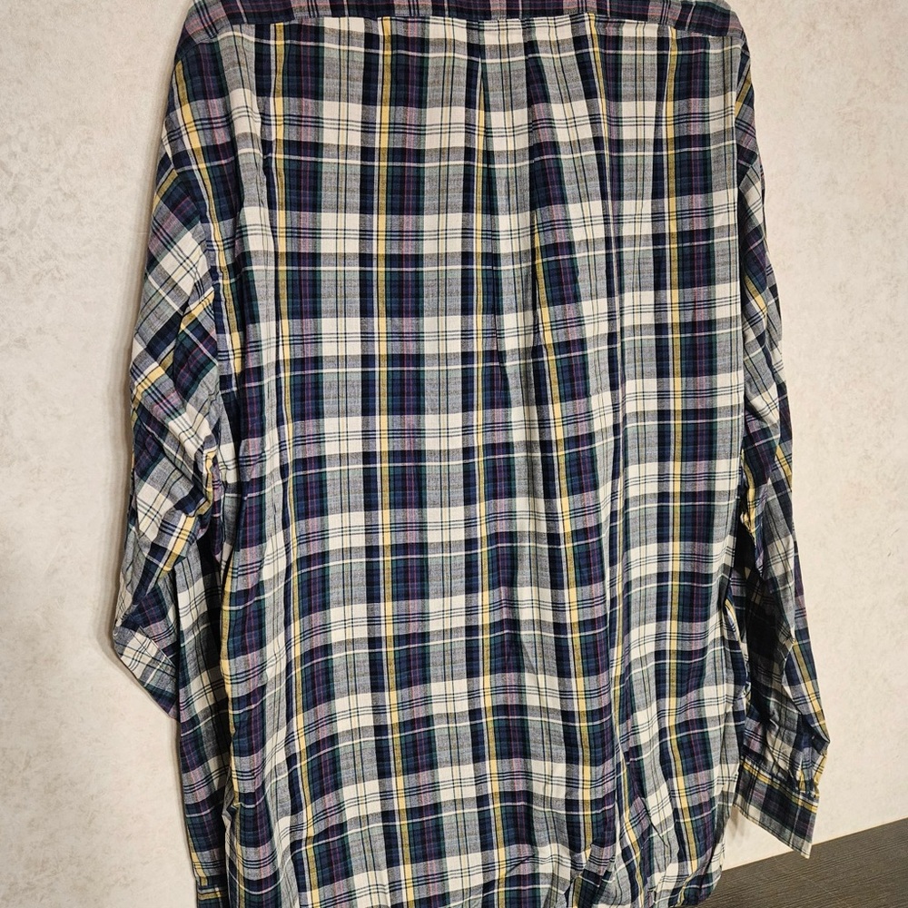 Ralph Lauren Navy and Yellow Plaid‎ Casual Shirt - Picture 3 of 3